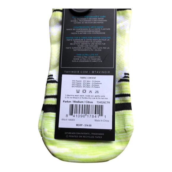 3 Pair Tavi Sport Socks Parker Citrus Taylor Salt Taylor Bright Size Medium NIP - Picture 11 of 11